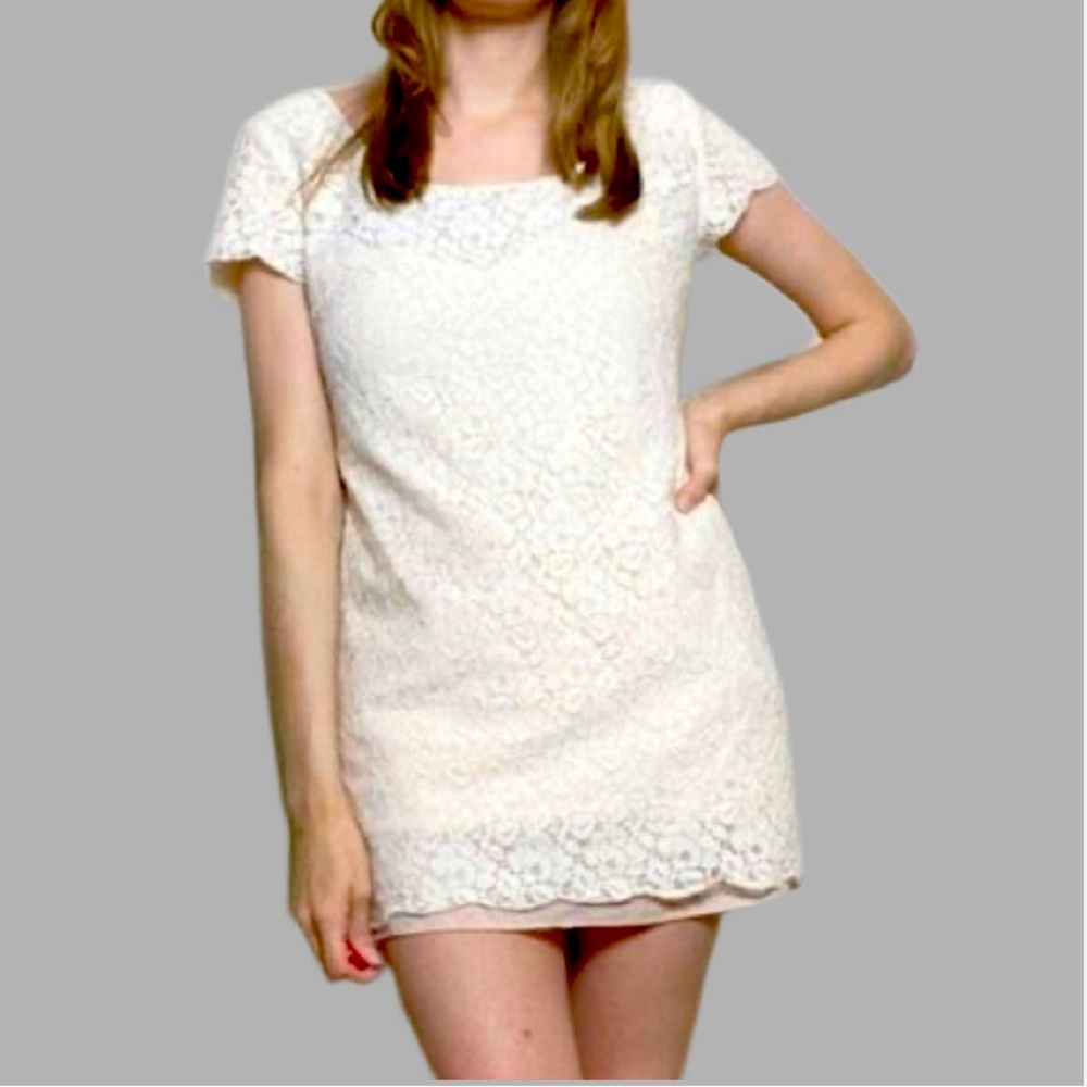 Aritzia Talula OJI White Lace Mini Dress Sz. Small